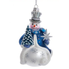 Glass Blue Snowman - $24.99