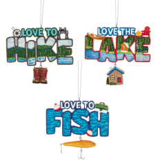 Fishing, Hunting, Lake Assort. Ornaments - $17.99 EACH
