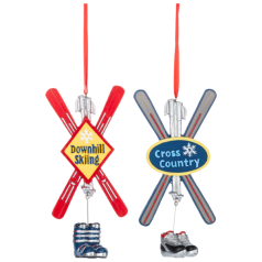 Downhill and Cross Country Skiing Ornaments - $15.99 EACH