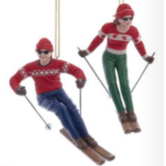 Vintage Man and Woman Skier - $14.99