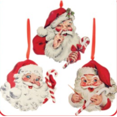 Wooden Santa Head with Candy Cane - $8.99 EACH